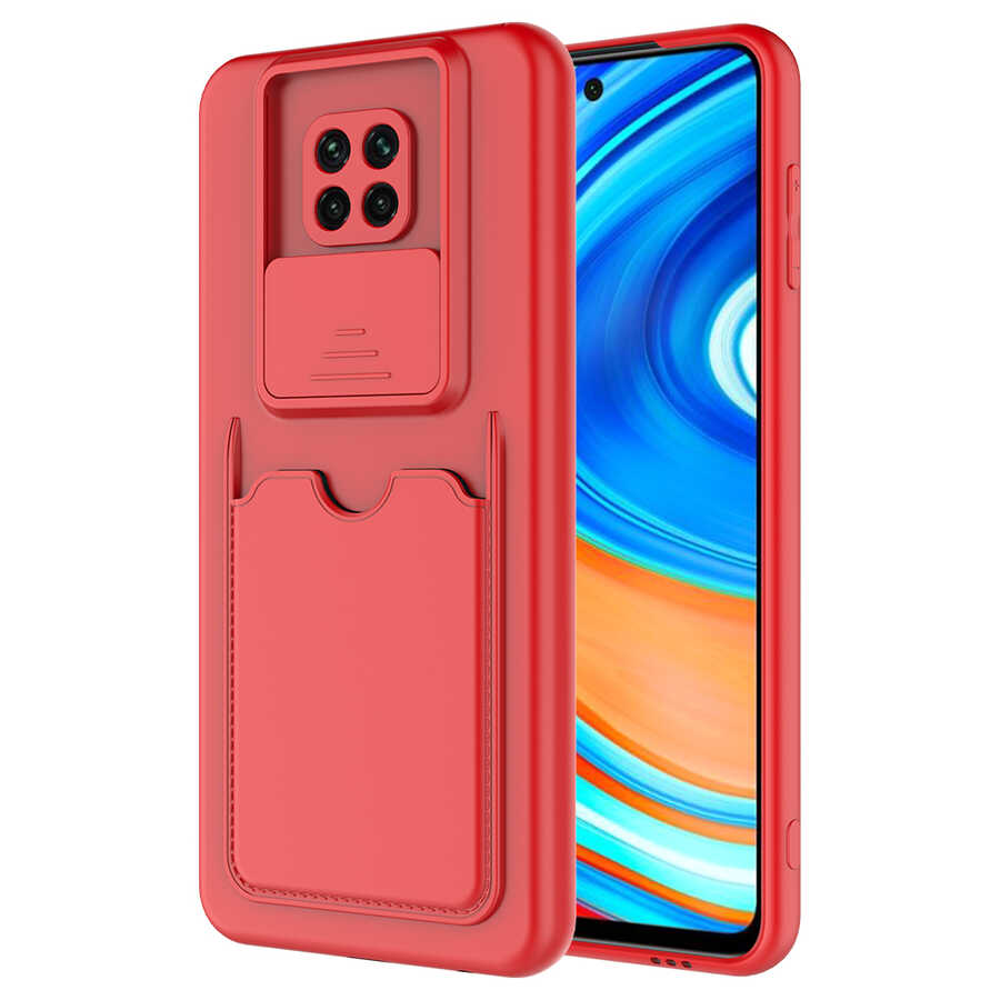 Xiaomi Uyumlu Redmi Note 9 Pro Kılıf ​Tuhatu Kartix Kapak-Kırmızı