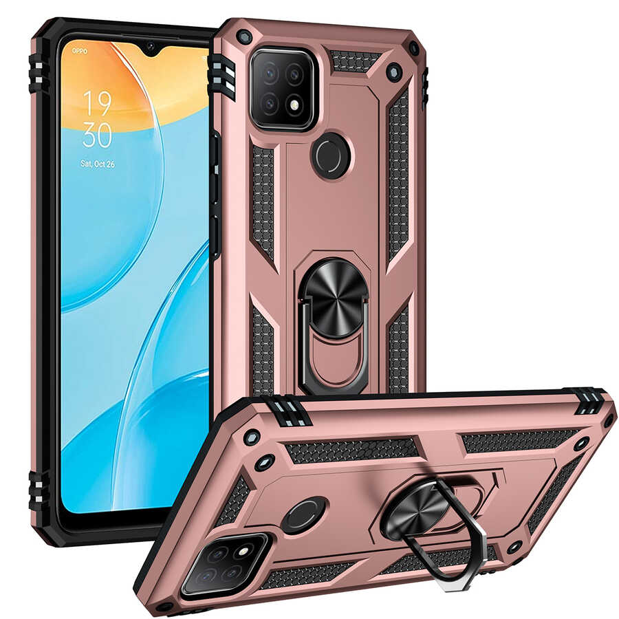 Oppo A15 Kılıf Tuhatu Tank Kapak-Rose gold