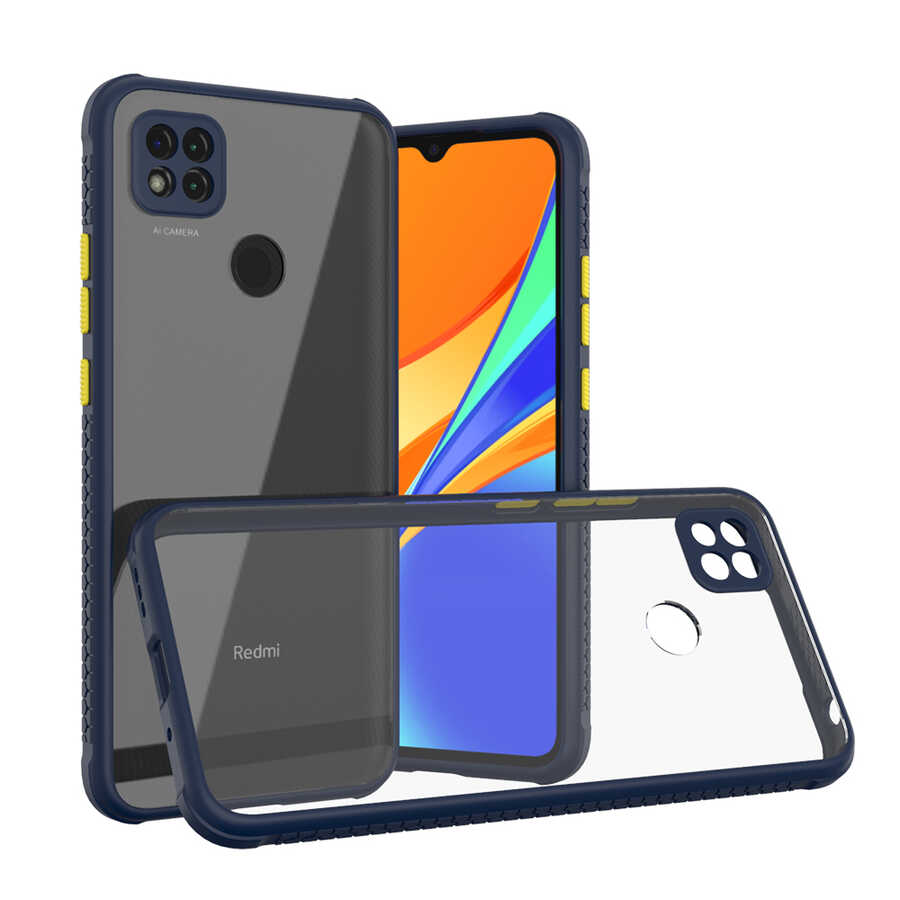 Xiaomi Uyumlu Redmi 9C Kılıf ​​Tuhatu Kaff Kapak-Lacivert