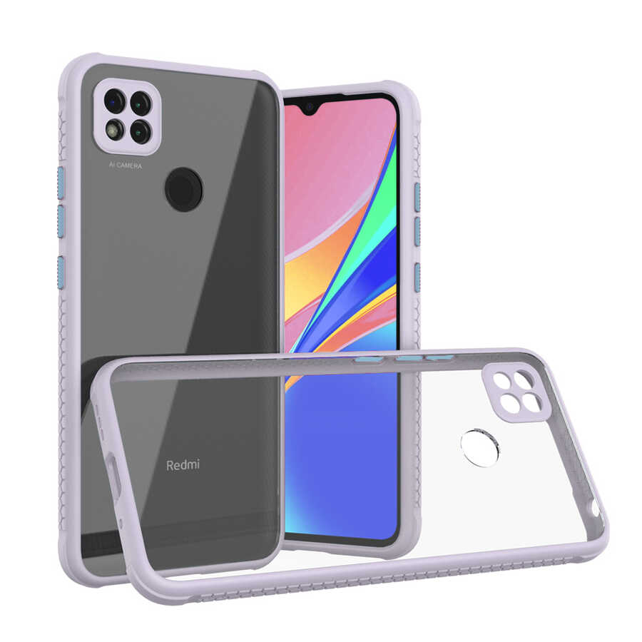 Xiaomi Uyumlu Redmi 9C Kılıf ​​Tuhatu Kaff Kapak-Mor