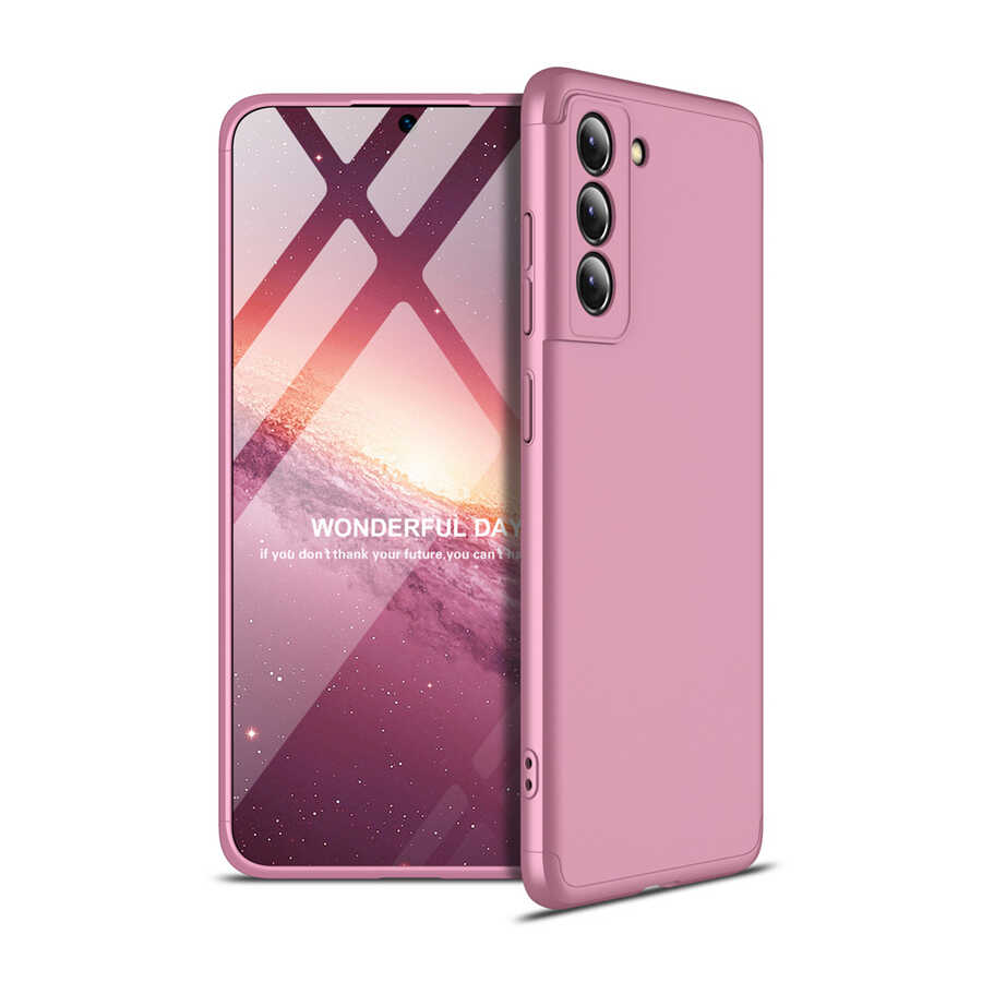 Galaxy Uyumlu S21 FE Kılıf Tuhatu Ays Kapak-Rose gold