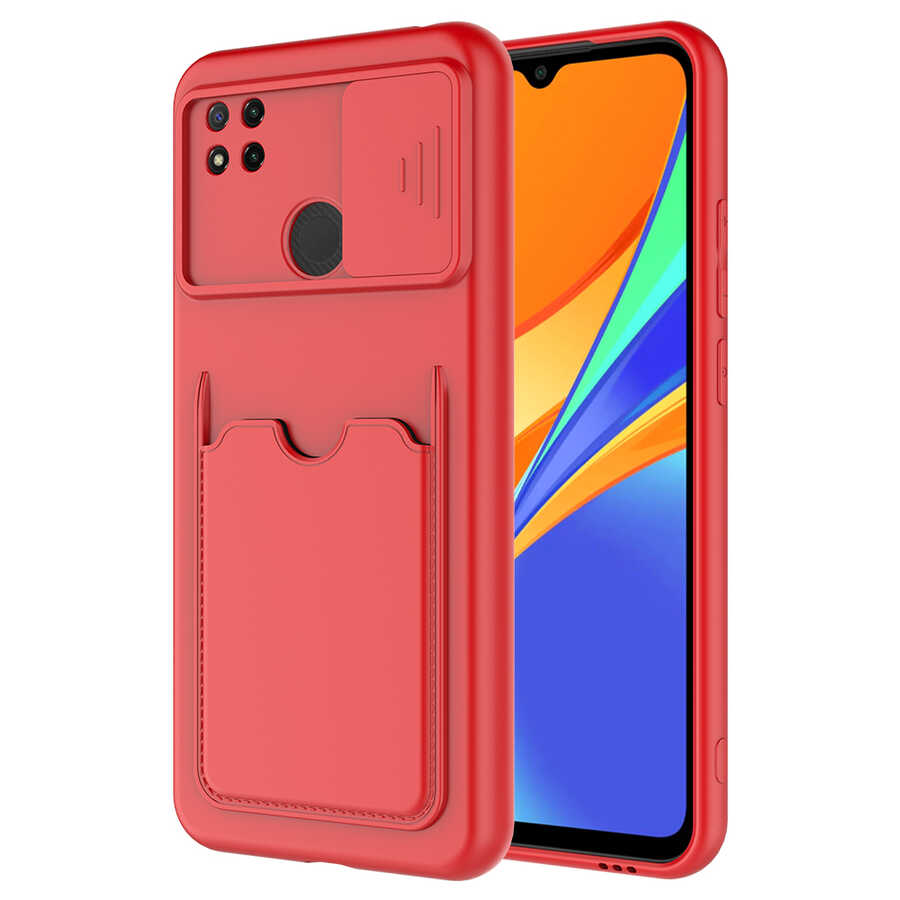 Xiaomi Uyumlu Redmi 9C Kılıf ​Tuhatu Kartix Kapak-Kırmızı