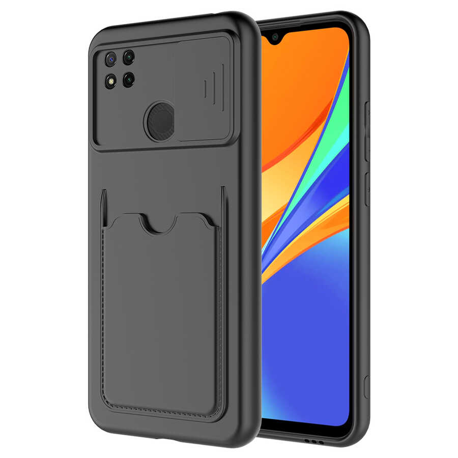 Xiaomi Uyumlu Redmi 9C Kılıf ​Tuhatu Kartix Kapak-Siyah