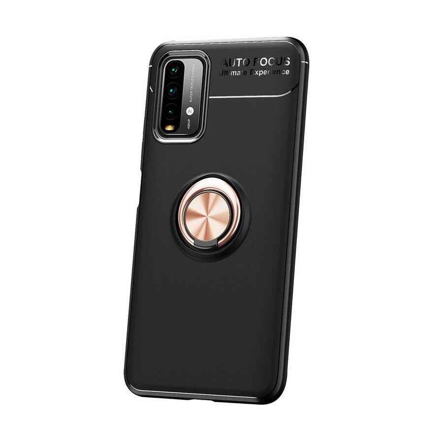 Xiaomi Uyumlu Redmi 9T Kılıf Tuhatu Ravel Silikon Kapak-Siyah-rose gold