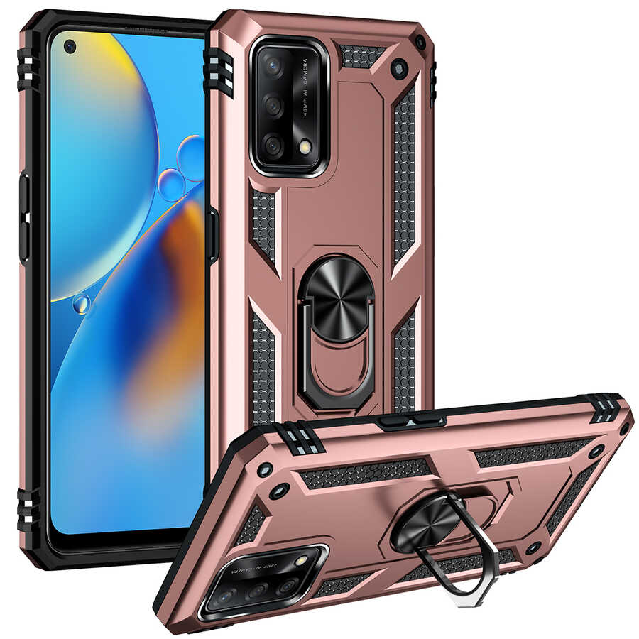 Oppo A74 4G Kılıf Tuhatu Tank Kapak-Rose gold