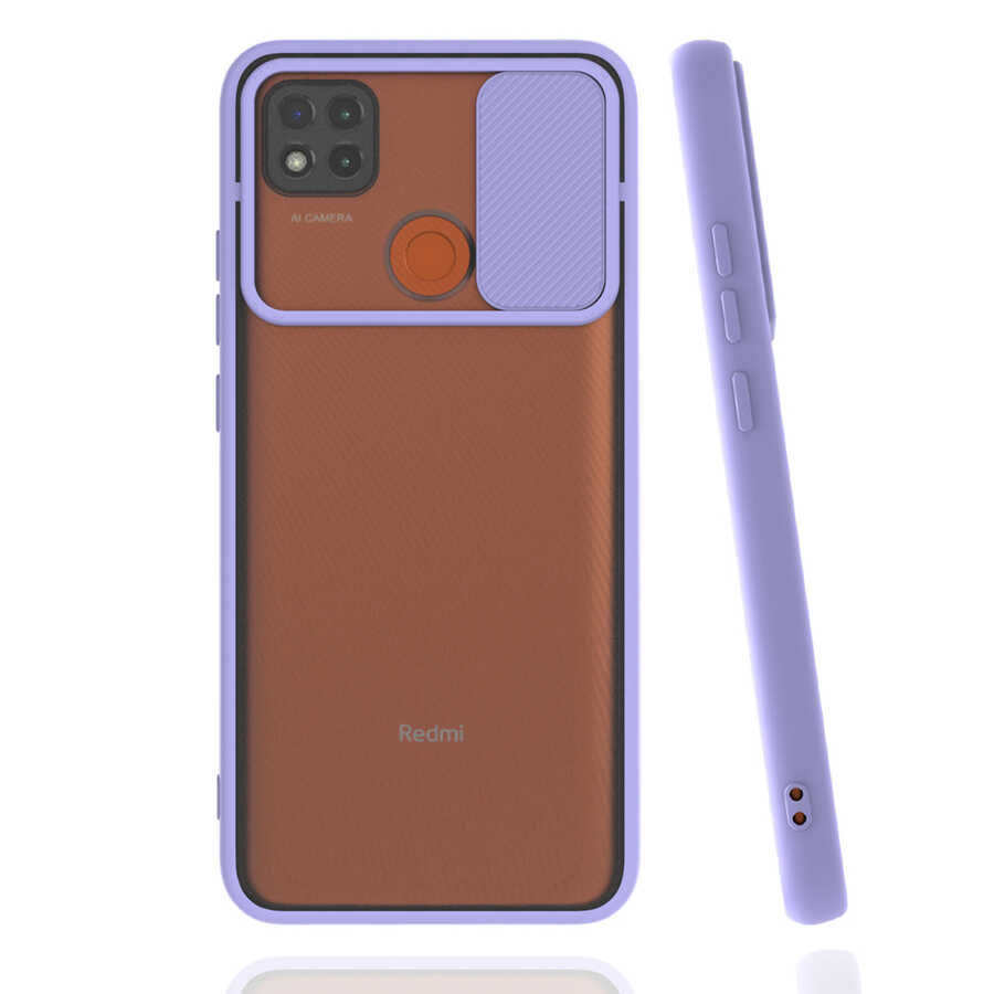 Xiaomi Uyumlu Redmi 9C Kılıf Tuhatu Lensi Kapak-Lila