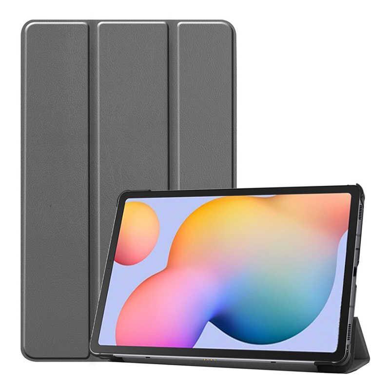 Galaxy Uyumlu Tab S7 FE LTE (T737-T736-T733-T730) Tuhatu Smart Kapak Standlı 1-1 Kılıf-Gri