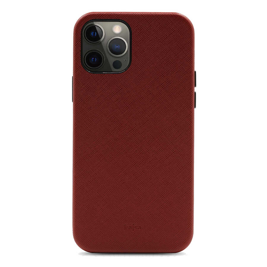 iPhone Uyumlu 12 Pro Max Kılıf ​Kajsa Woven Kapak-Bordo