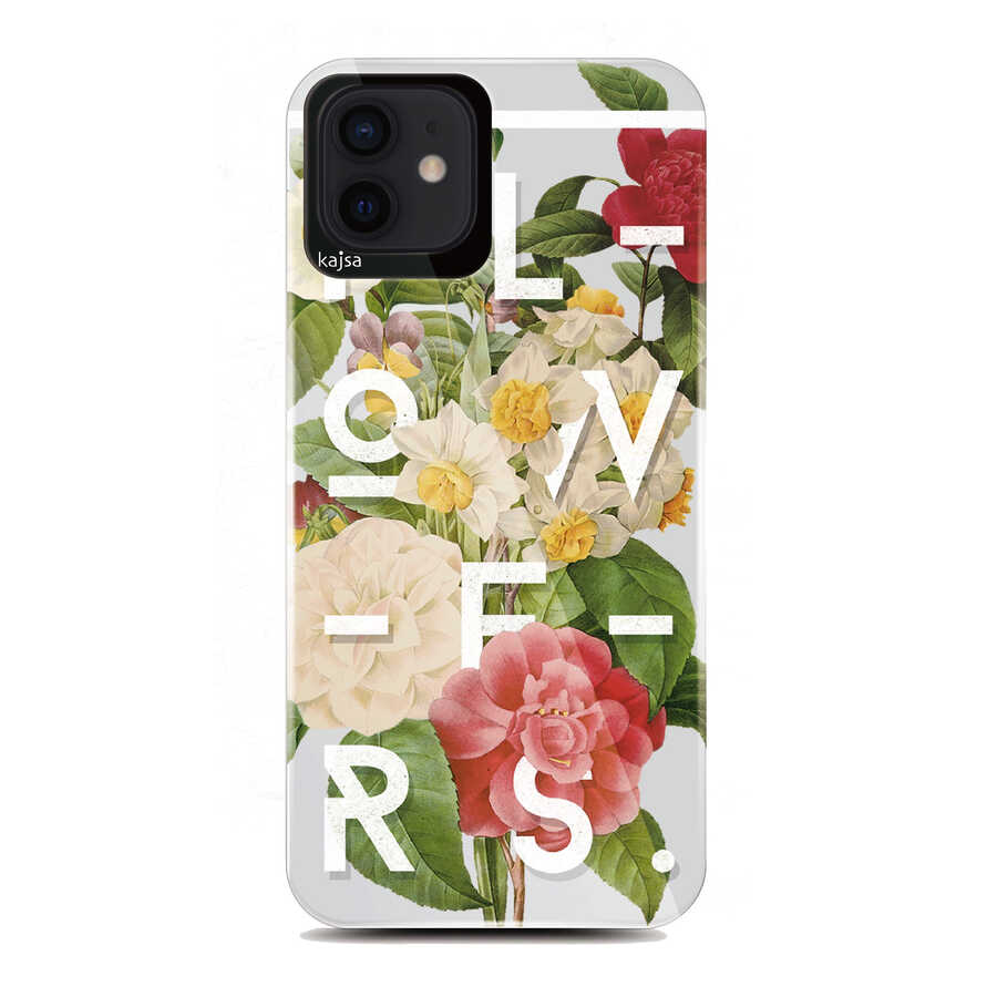 iPhone Uyumlu 12 Kılıf Kajsa Floral Kapak-No4