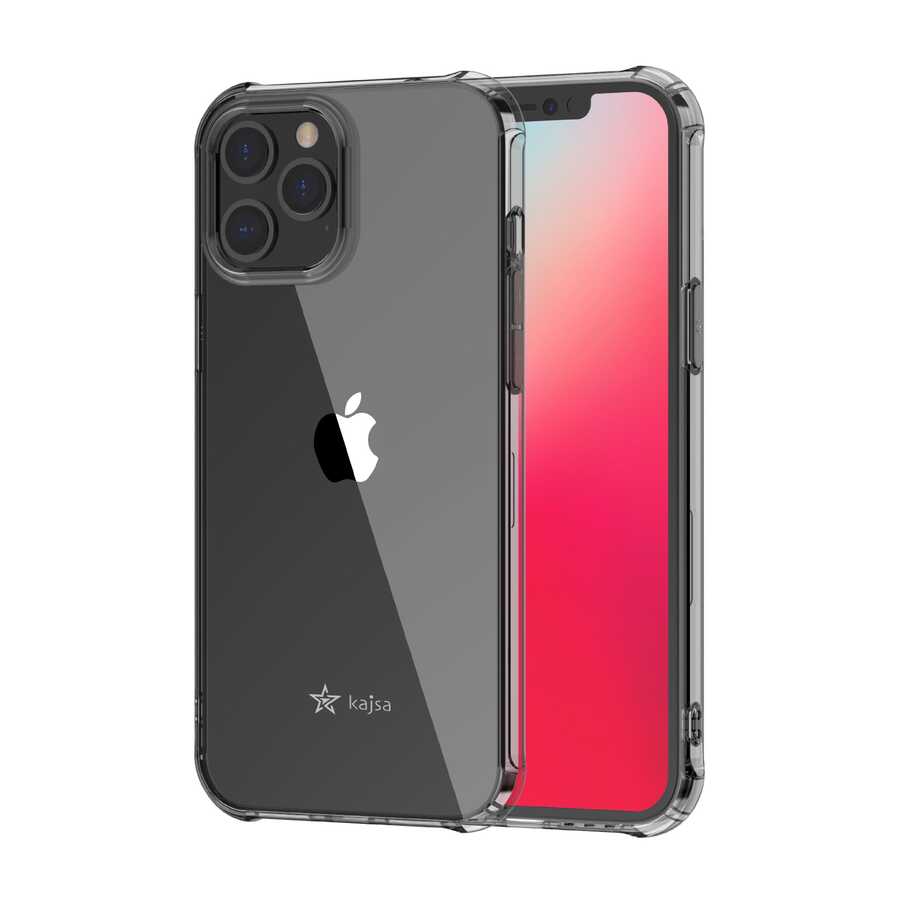 iPhone Uyumlu 12 Pro Kılıf Kajsa Transparent Kapak-Gri