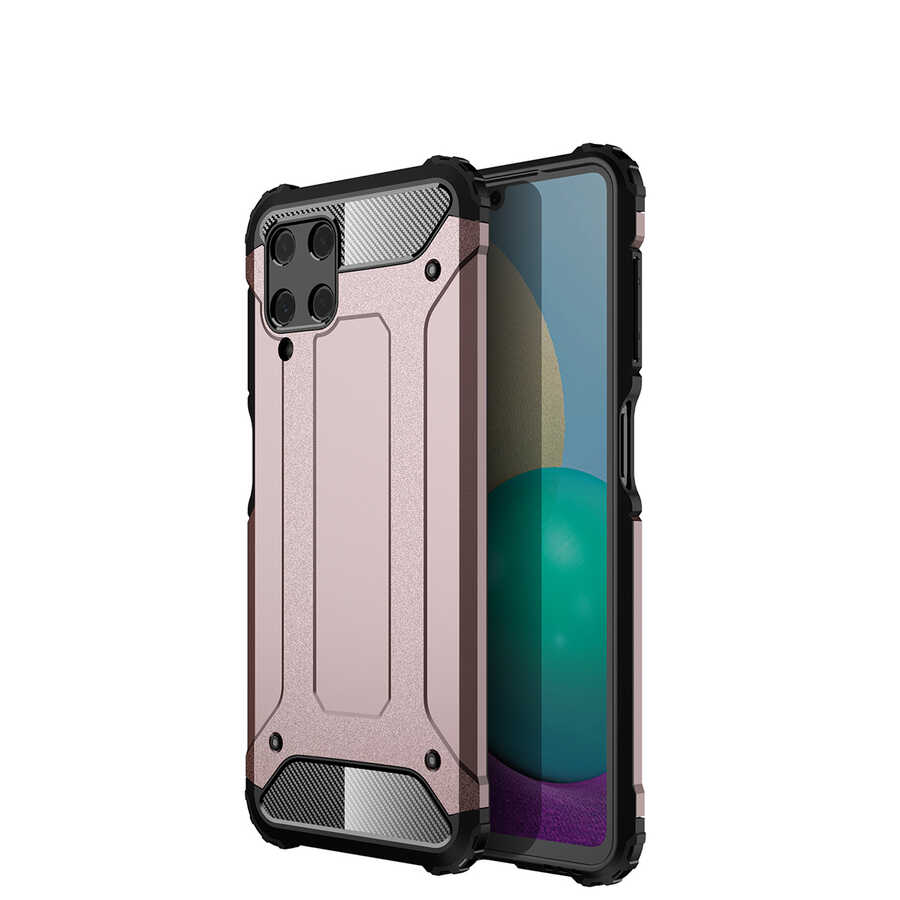 Galaxy Uyumlu M32 Kılıf Tuhatu Crash Silikon Kapak-Rose gold