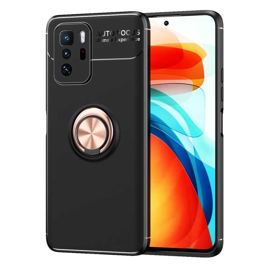 Xiaomi Uyumlu Poco X3 GT Kılıf Tuhatu Ravel Silikon Kapak-Siyah-rose gold