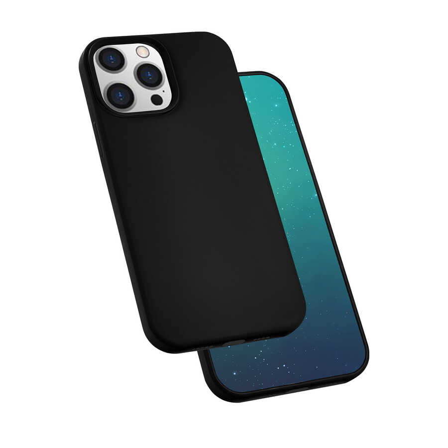 iPhone Uyumlu 13 Pro Kılıf Tuhatu Silk Silikon-Siyah