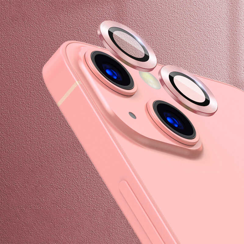 iPhone Uyumlu 13 Tuhatu CL-02 Kamera Lens Koruyucu-Pembe