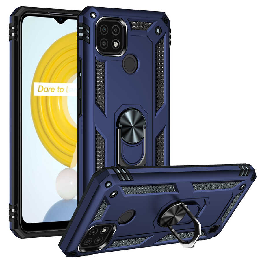 Realme C21 Kılıf Tuhatu Tank Kapak-Mavi