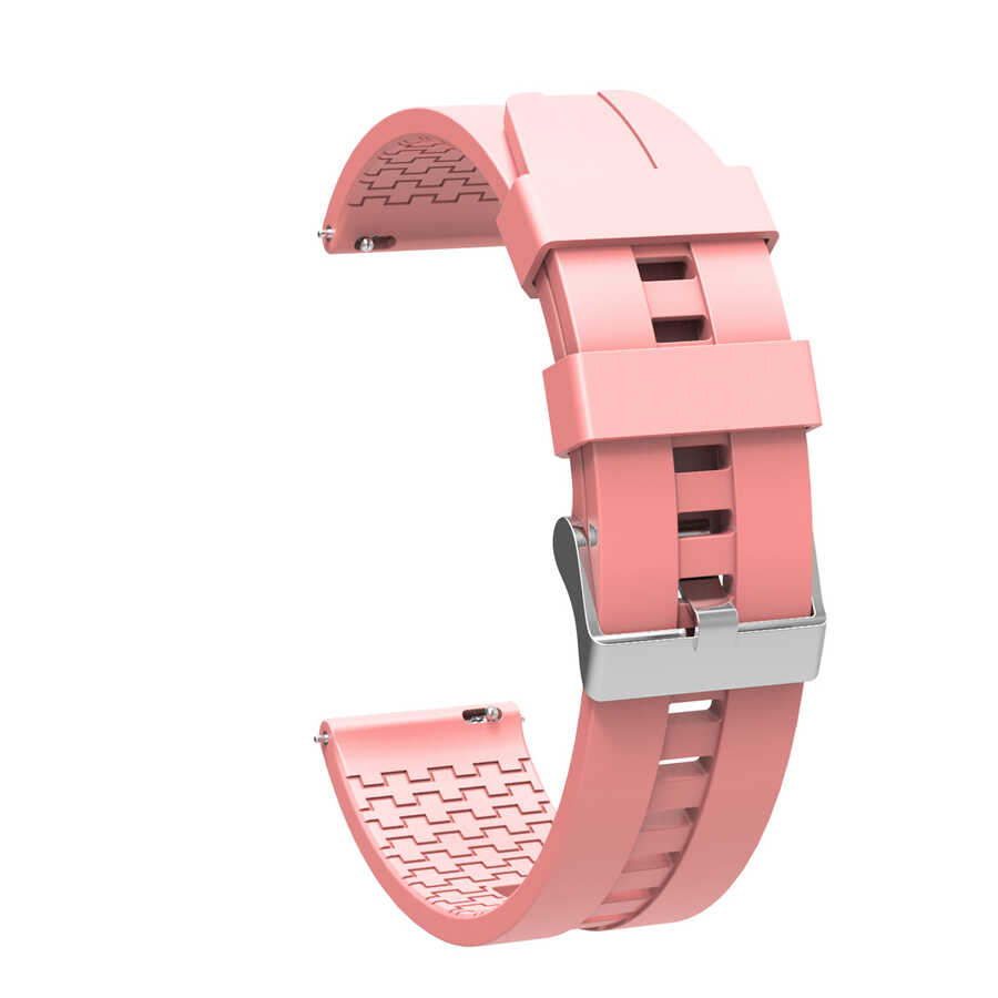 Galaxy Uyumlu Watch 42mm Çeşme 20mm Silikon Kordon-Pembe