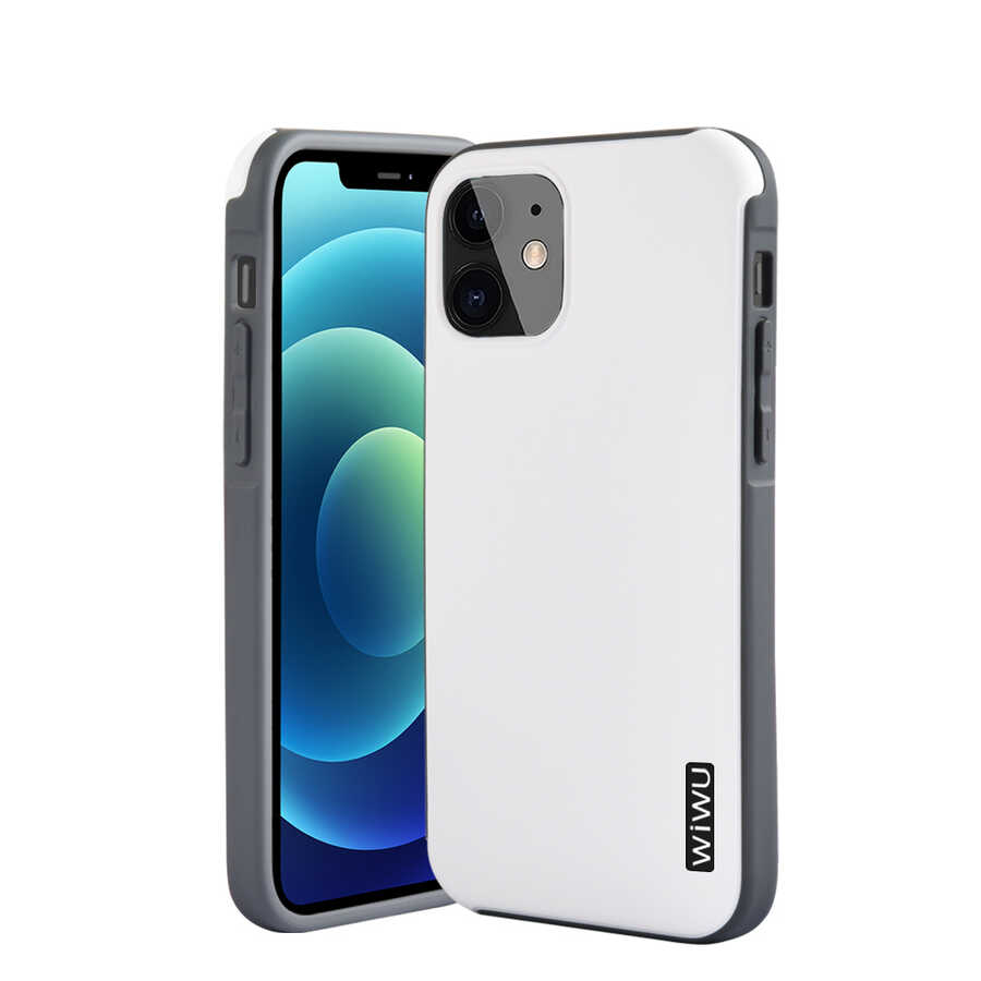 iPhone Uyumlu 12 Kılıf ​​​​​Wiwu Sand Stone Kapak-Beyaz