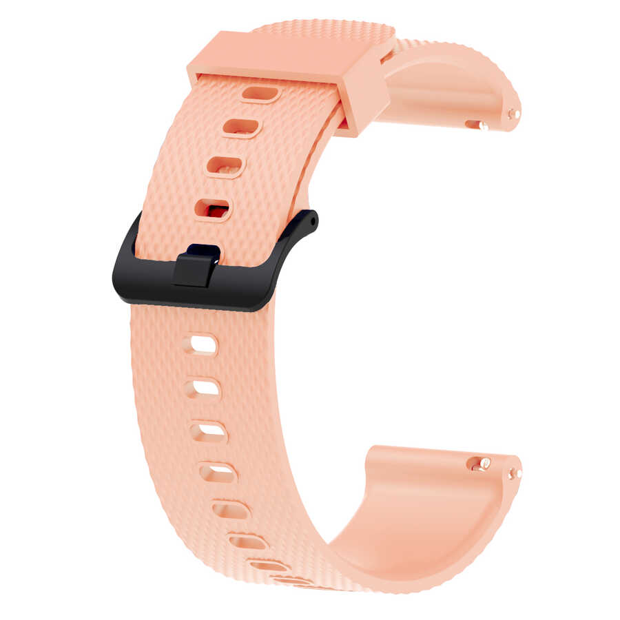 Galaxy Uyumlu Watch Active 2 40mm KRD-46 20mm Silikon Kordon-Pembe açık