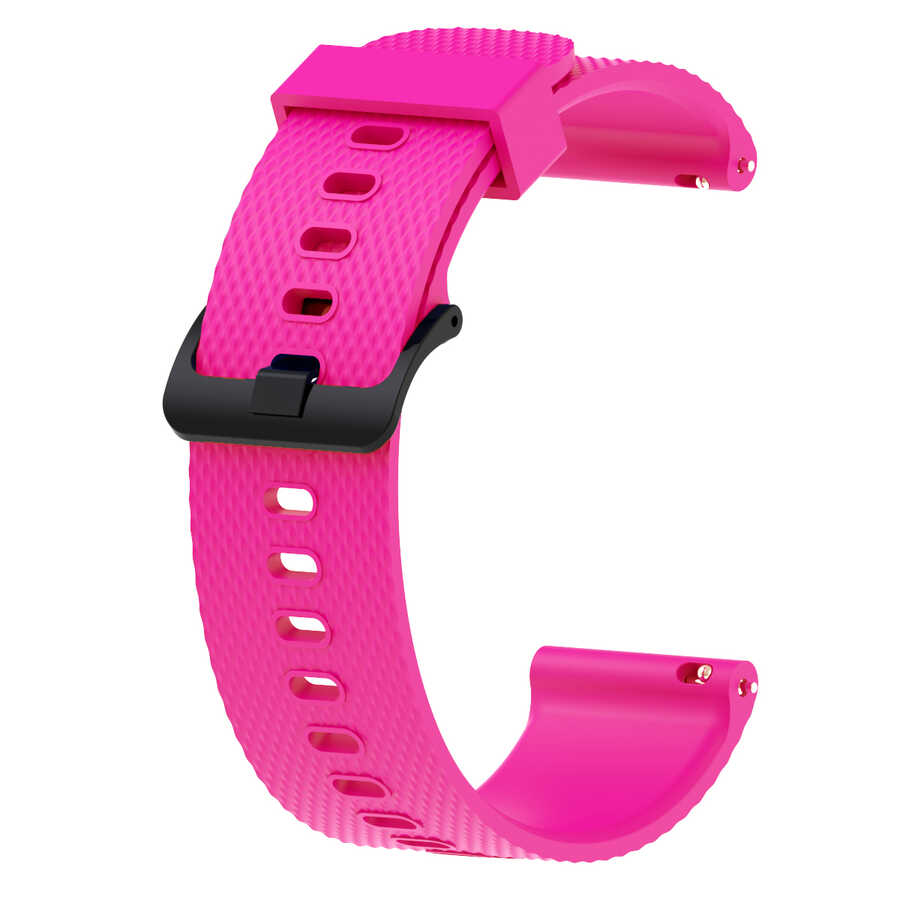 Galaxy Uyumlu Watch Active 2 40mm KRD-46 20mm Silikon Kordon-Pembe koyu