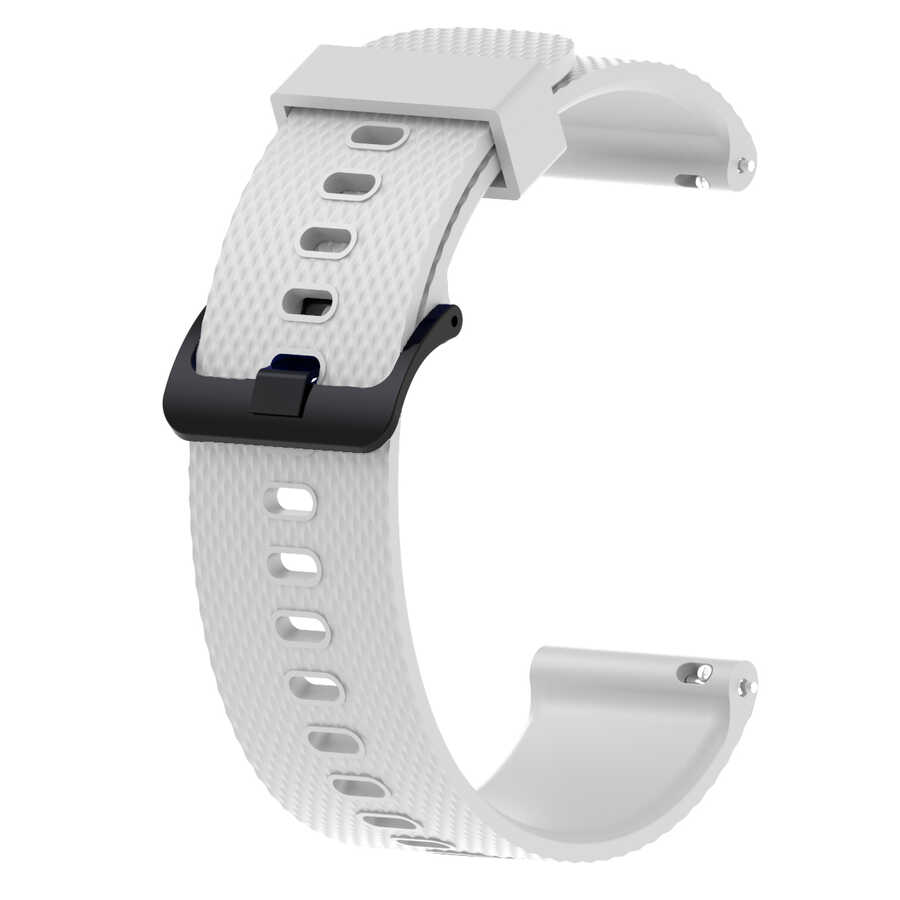 Galaxy Uyumlu Watch Active 2 40mm KRD-46 20mm Silikon Kordon-Soft white