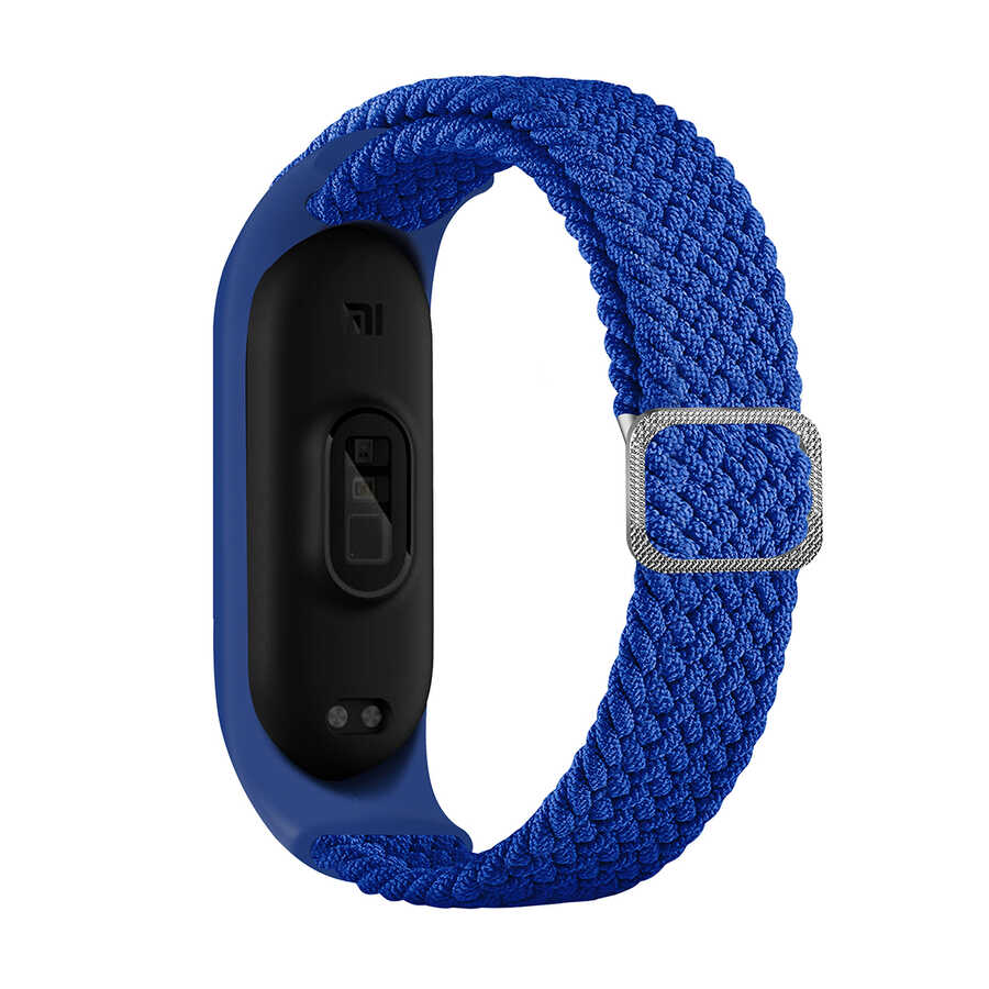 Xiaomi Uyumlu Mi Band 3 KRD-49 Örgü Kordon-Mavi