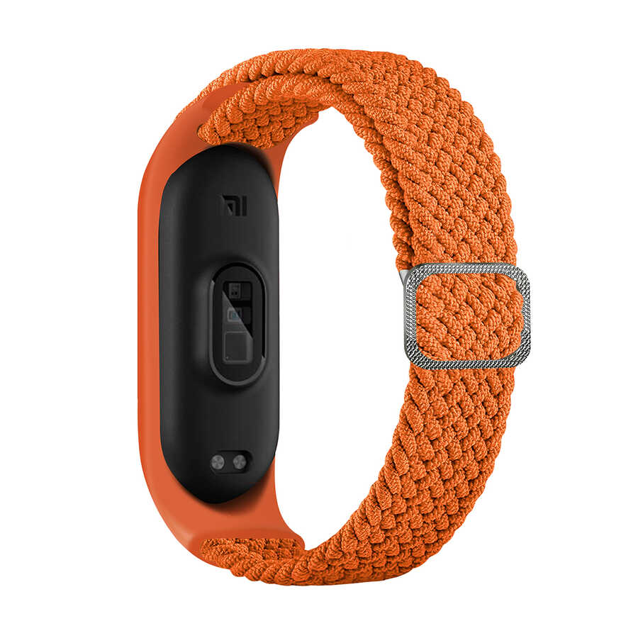 Xiaomi Uyumlu Mi Band 3 KRD-49 Örgü Kordon-Papaya