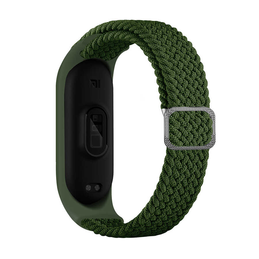 Xiaomi Uyumlu Mi Band 4 KRD-49 Örgü Kordon-Yeşil