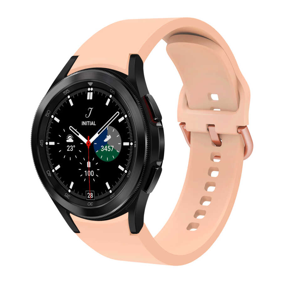 Galaxy Uyumlu Watch 4 44mm Daystar Silikon Kordon-Pembe