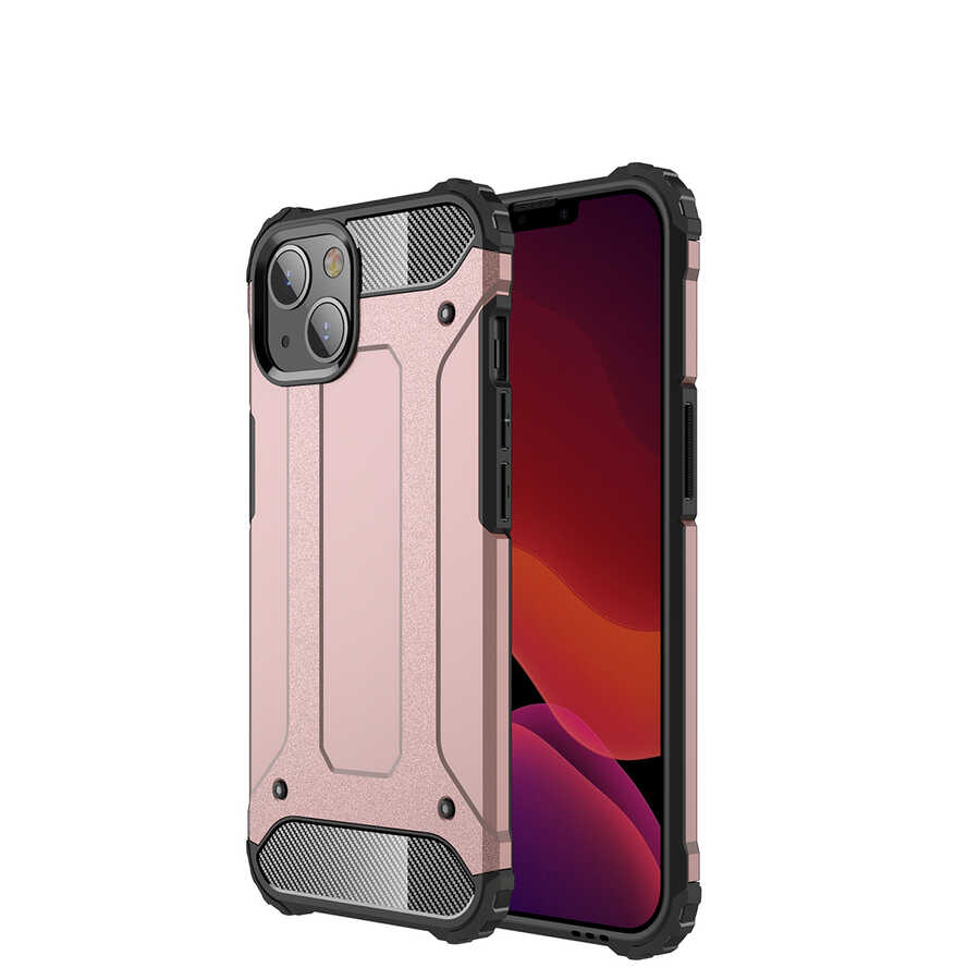 iPhone Uyumlu 13 Mini Kılıf Tuhatu Crash Silikon Kapak-Rose gold