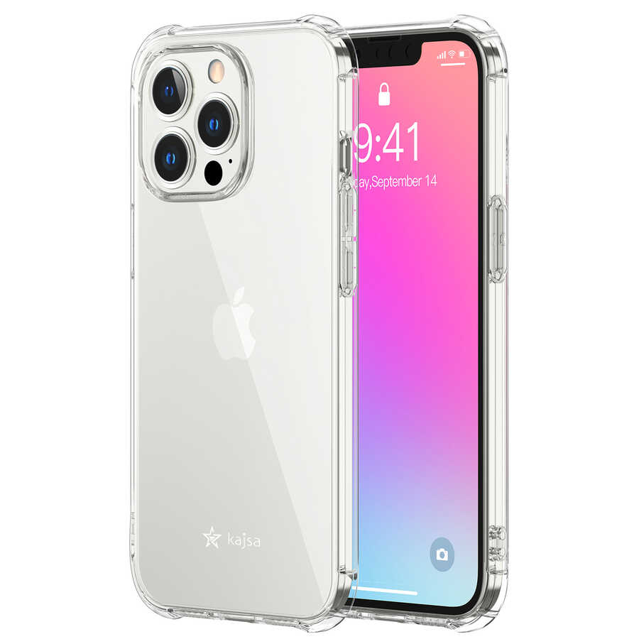 iPhone Uyumlu 13 Pro Kılıf Kajsa Transparent Kapak-Renksiz