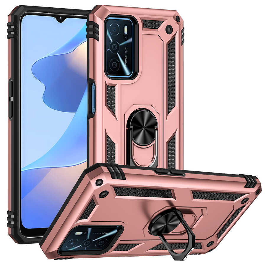 Oppo A16 Kılıf Tuhatu Tank Kapak-Rose gold