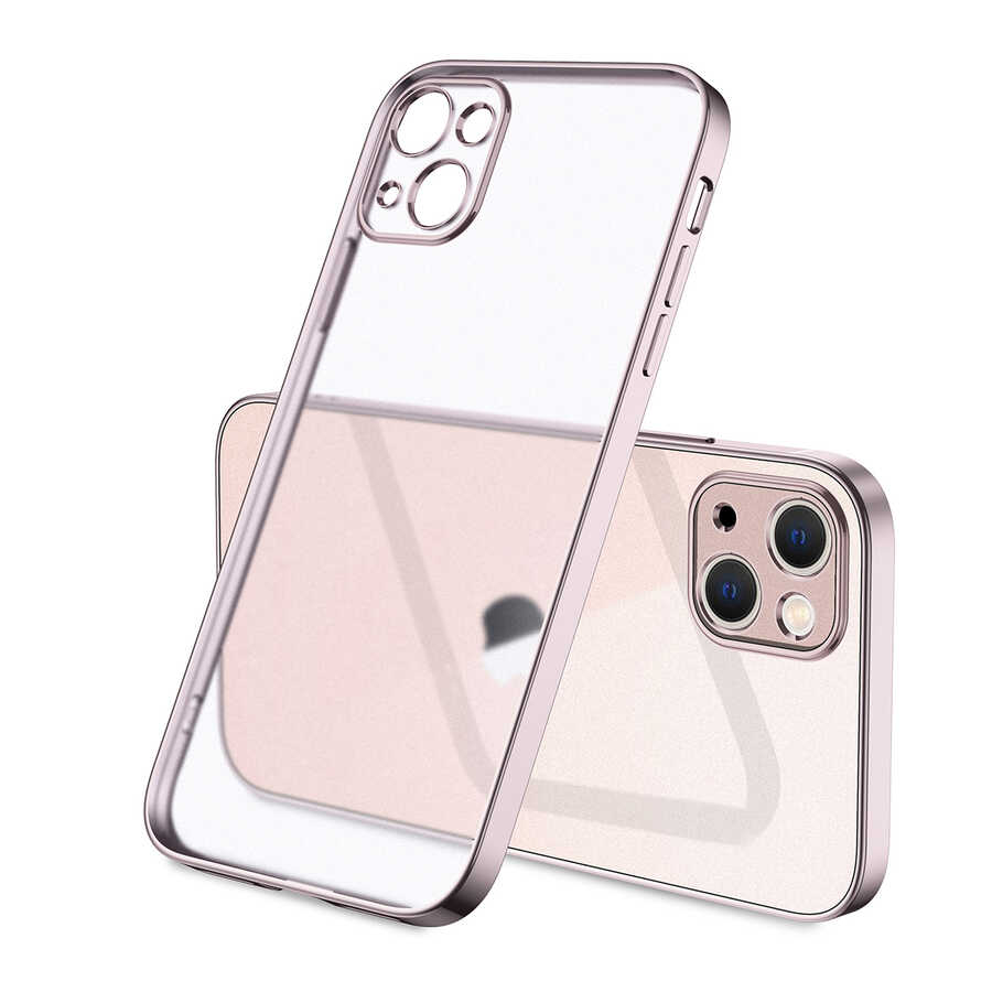 iPhone Uyumlu 13 Kılıf Tuhatu Mat Gbox Kapak-Rose gold