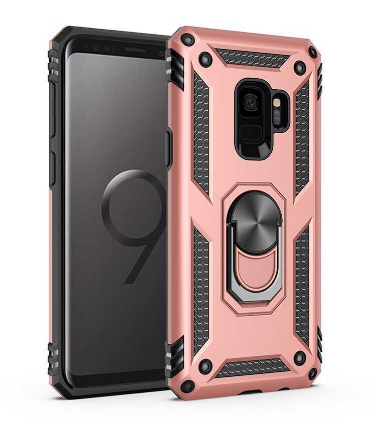 Galaxy Uyumlu S9 Kılıf Tuhatu Tank Kapak-Rose gold