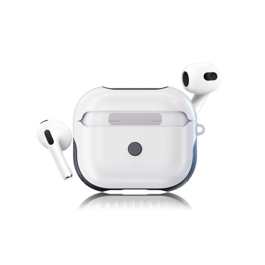 Airpods Uyumlu 3. Nesil Kılıf Tuhatu Shockproof Silikon-Beyaz