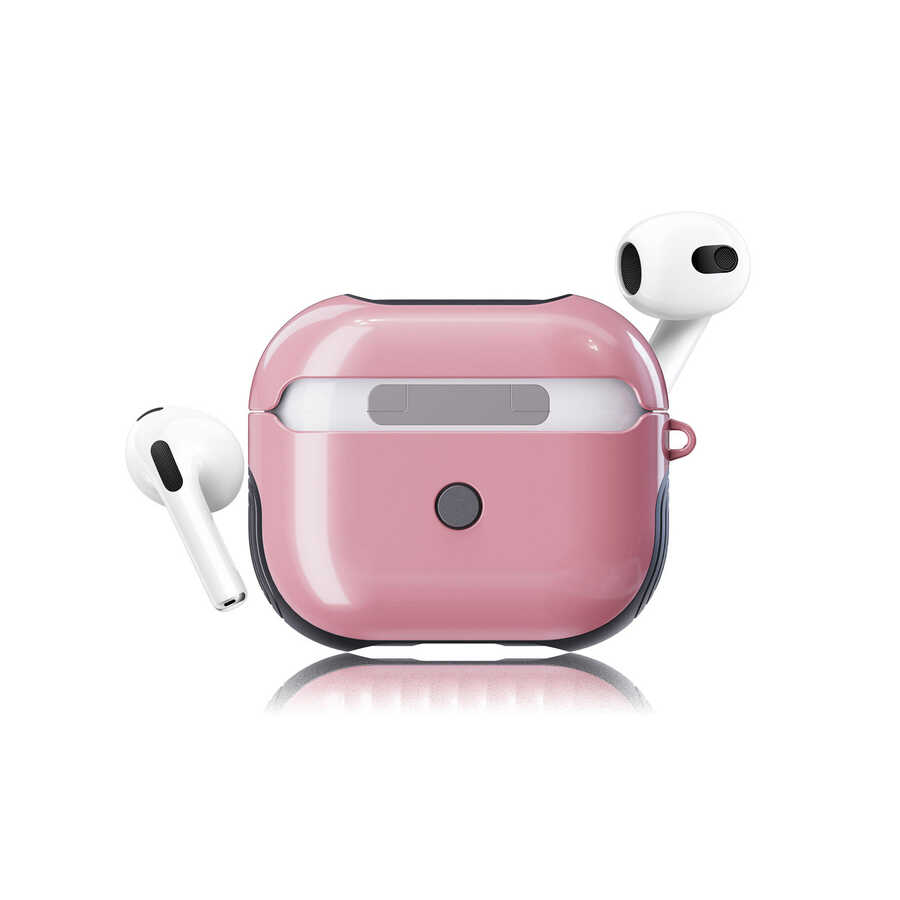 Airpods Uyumlu 3. Nesil Kılıf Tuhatu Shockproof Silikon-Pembe