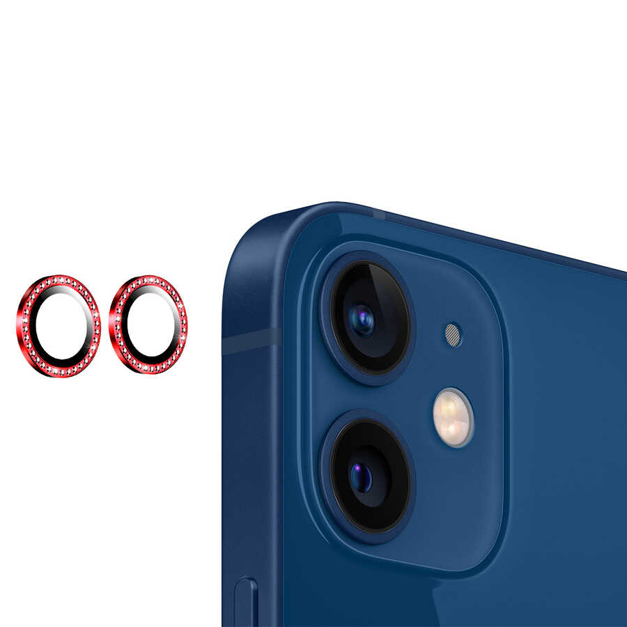 iPhone Uyumlu 11 Tuhatu CL-06 Kamera Lens Koruyucu-Kırmızı