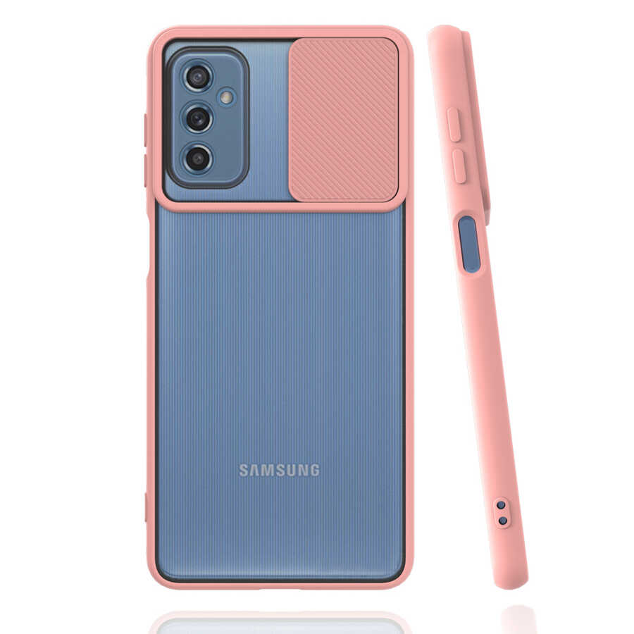 Galaxy Uyumlu M52 Kılıf Tuhatu Lensi Kapak-Pembe açık