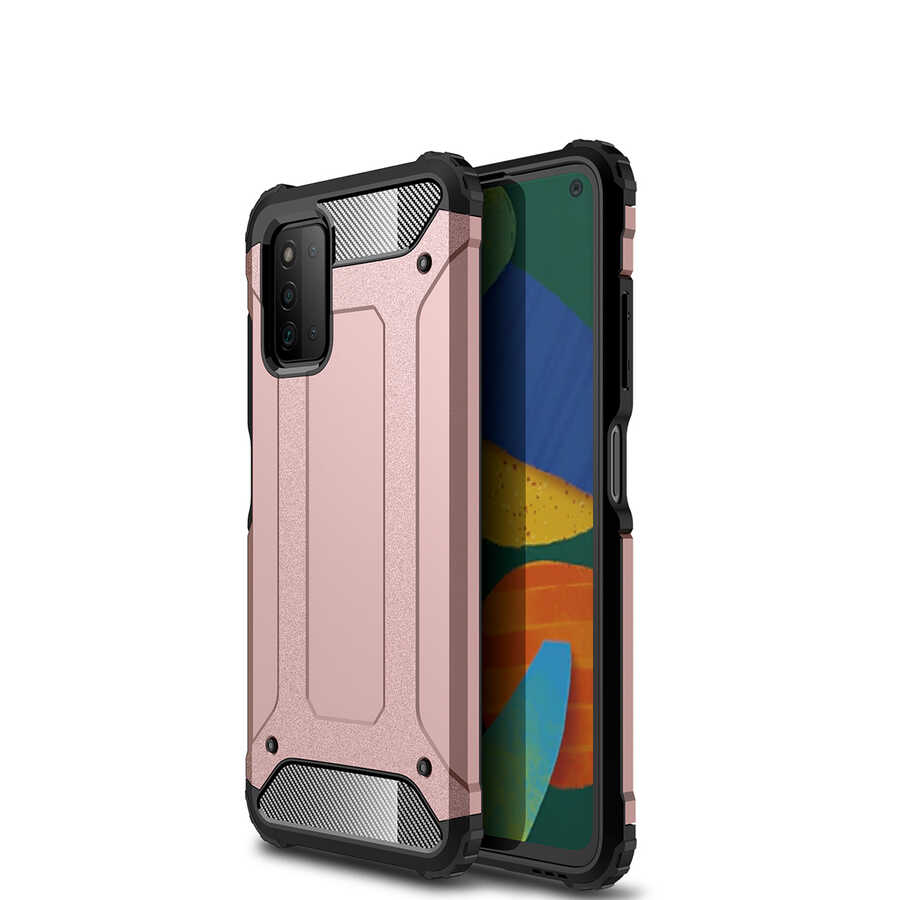 Galaxy Uyumlu A03S Kılıf Tuhatu Crash Silikon Kapak-Rose gold