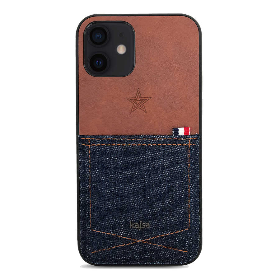 iPhone Uyumlu 12 Kılıf Kajsa Denim Kapak