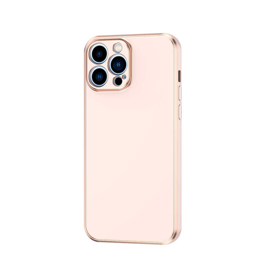 iPhone Uyumlu 12 Pro Kılıf Tuhatu Bark Kapak-Rose gold