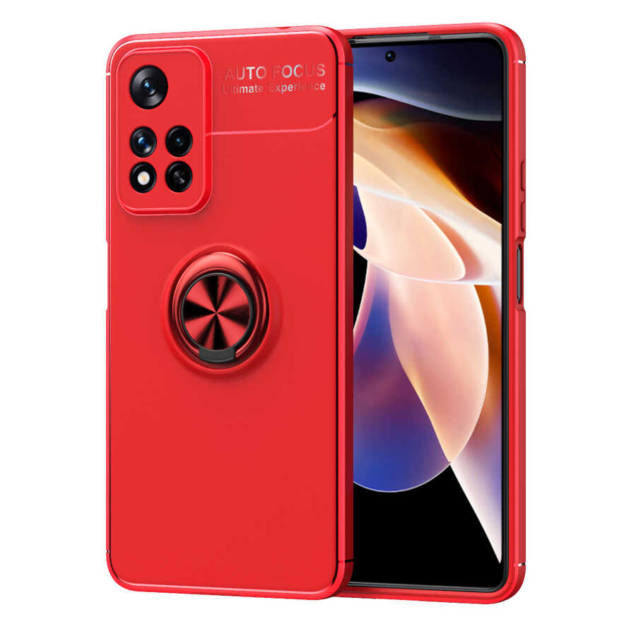 Xiaomi Uyumlu Redmi Note 11 Pro 5G Kılıf Tuhatu Ravel Silikon Kapak-Kırmızı