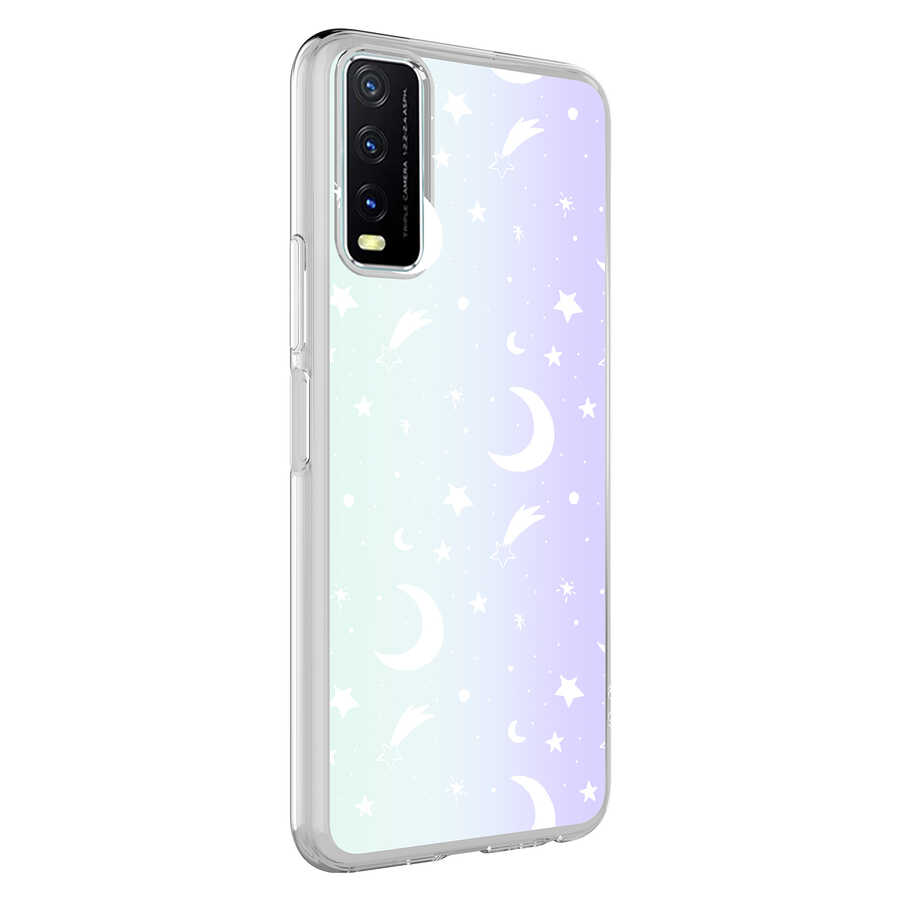 Vivo Y20S Kılıf Tuhatu M-Blue Desenli Kapak-Moon no4