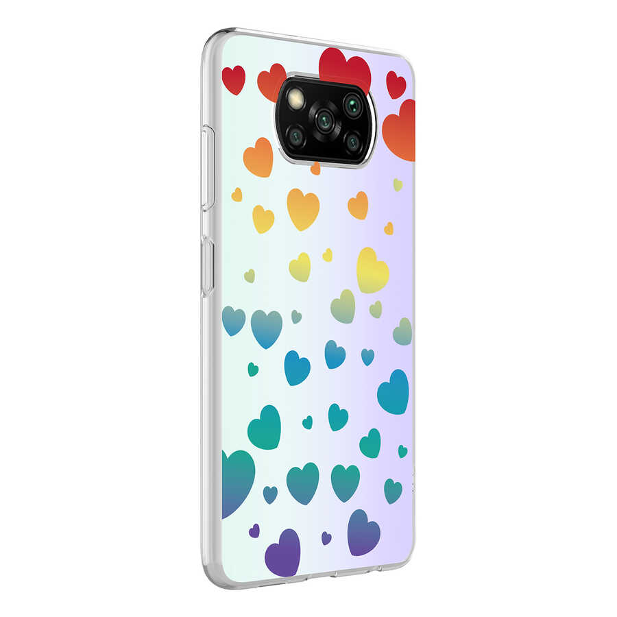 Xiaomi Uyumlu Poco X3 Kılıf Tuhatu M-Blue Desenli Kapak-Heart no3