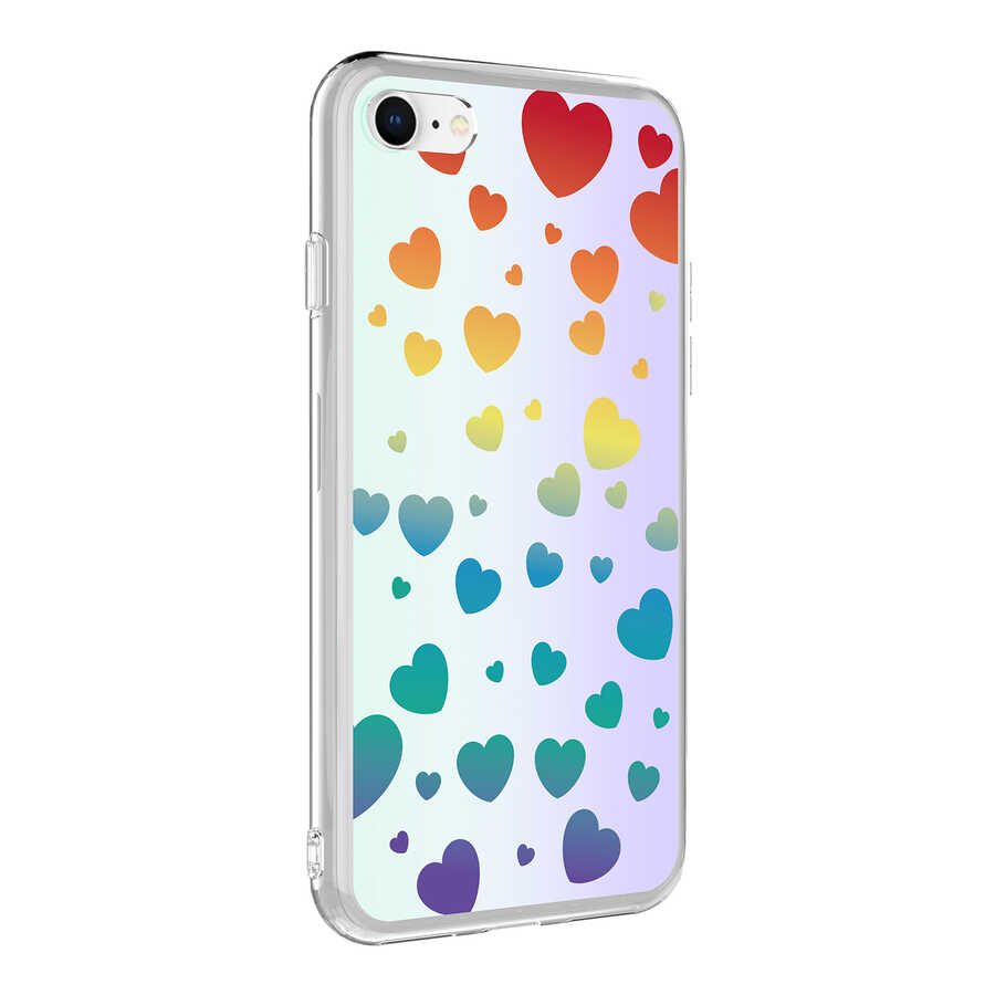 iPhone Uyumlu 7 Kılıf Tuhatu M-Blue Desenli Kapak-Heart no3