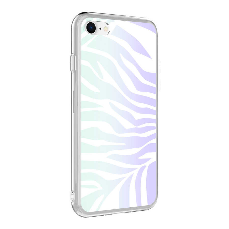 iPhone Uyumlu SE 2020 Kılıf Tuhatu M-Blue Desenli Kapak-Zebra no1