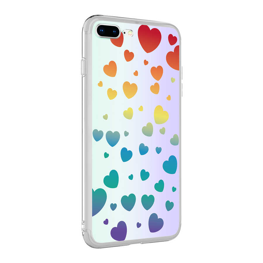 iPhone Uyumlu 7 Plus Kılıf Tuhatu M-Blue Desenli Kapak-Heart no3