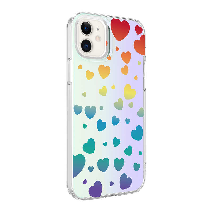 iPhone Uyumlu 11 Kılıf Tuhatu M-Blue Desenli Kapak-Heart no3