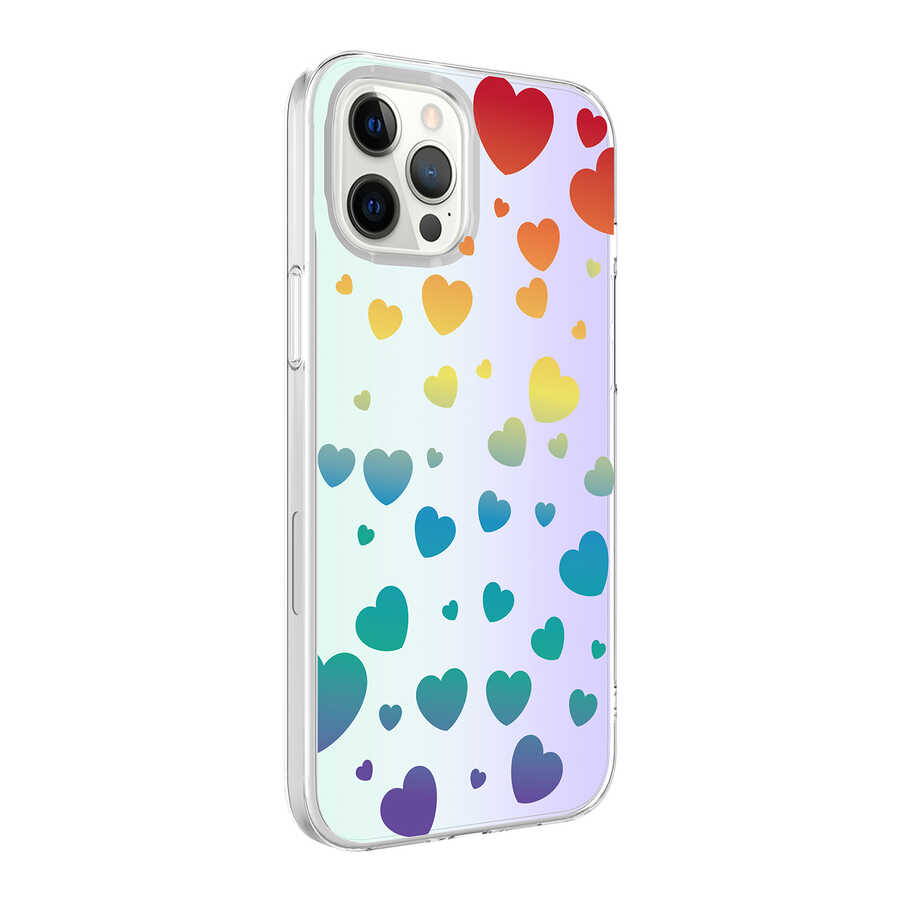 iPhone Uyumlu 12 Pro Kılıf Tuhatu M-Blue Desenli Kapak-Heart no3