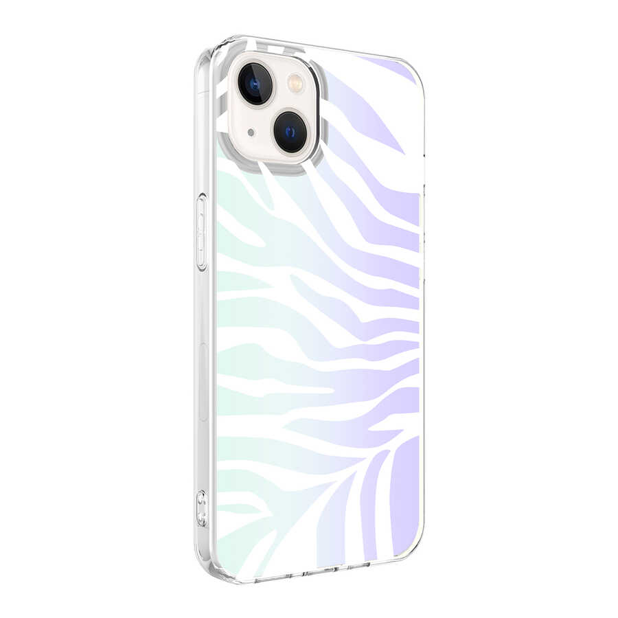 iPhone Uyumlu 13 Kılıf Tuhatu M-Blue Desenli Kapak-Zebra no1