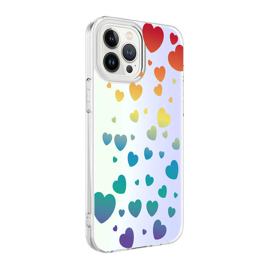 iPhone Uyumlu 13 Pro Kılıf Tuhatu M-Blue Desenli Kapak-Heart no3